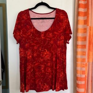Torrid supersoft burnt orange floral top